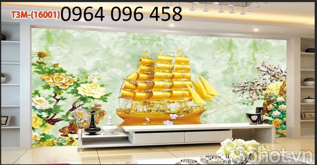 Tranh gạch 3d phong thủy thuận buồm xuôi gió - DCVB41