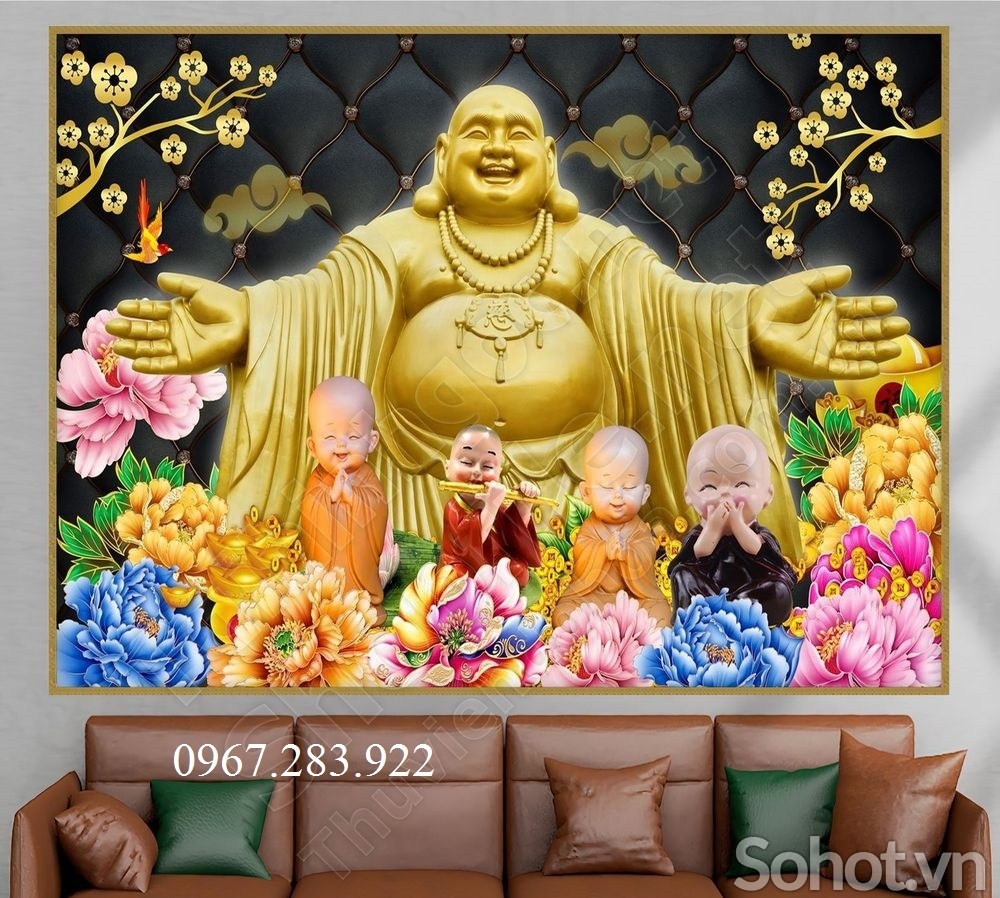 Tranh phong thuỷ Phật di lặc- Tranh phòng thờ