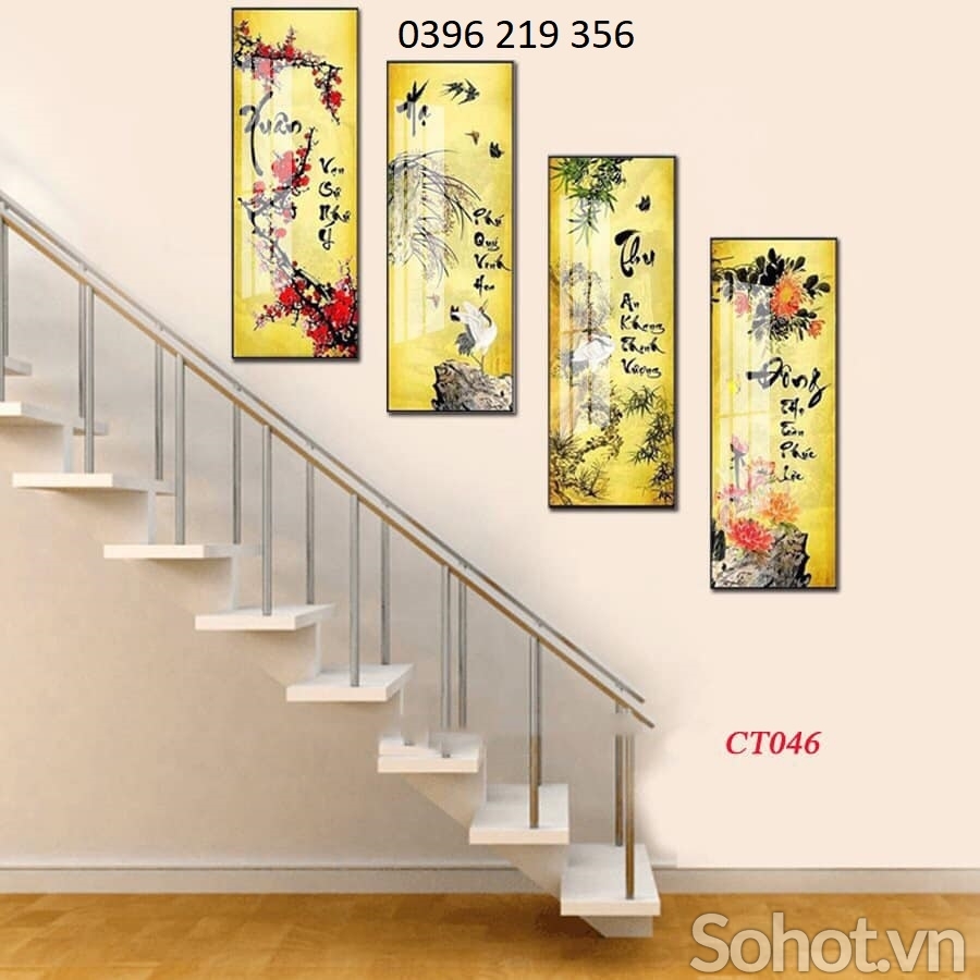 Tranh gạch 3d trang trí phòng khách phong thuỷ