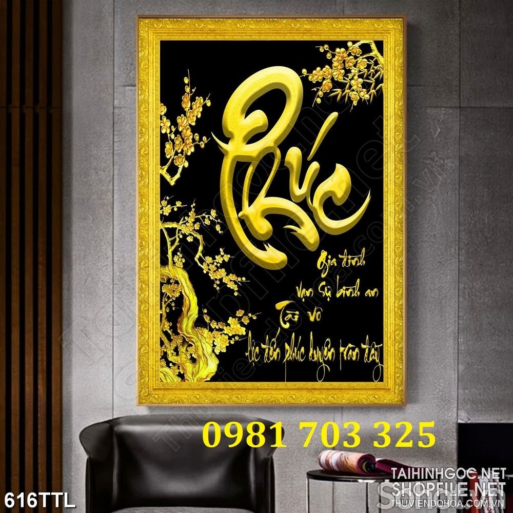 Tranh gạch thư pháp trang trí