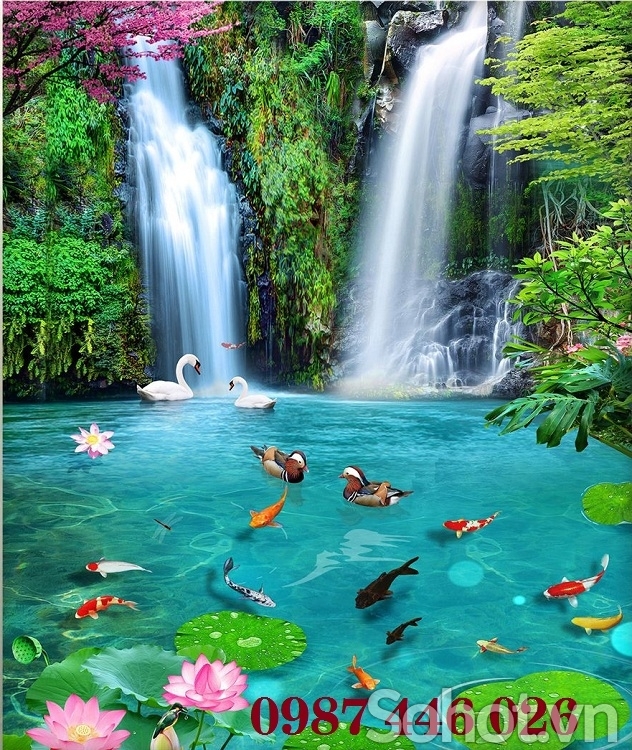 Gạch ốp tường tranh gạch thác nước HP8273