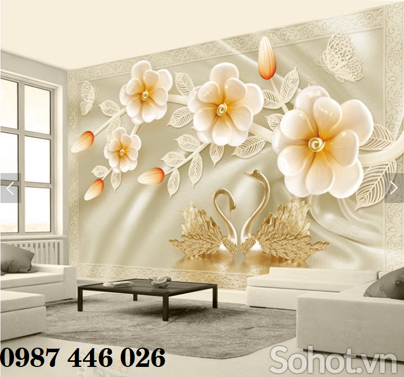 Tranh gạch hoa 3d ốp tường HP9733