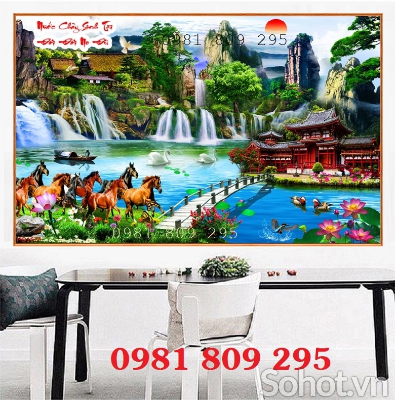 Gạch 3d ngựa - tranh gạch óp tường