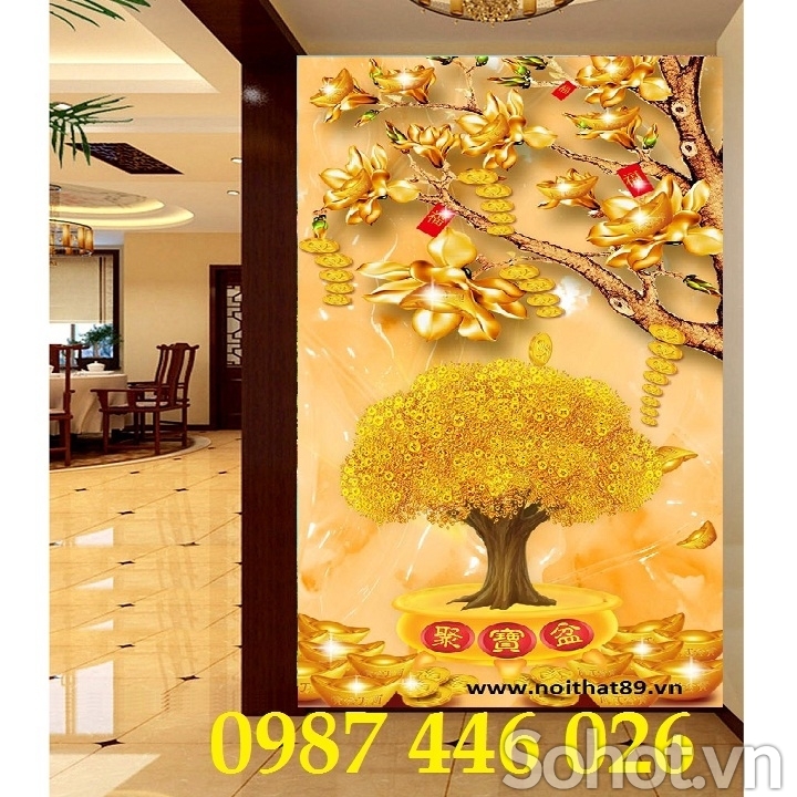 Gạch ốp tường tranh gạch men cay a tiền vàng HP8732