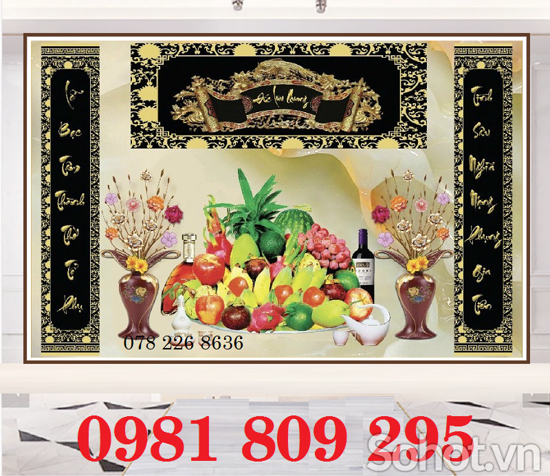 Tranh gạch ban thờ 3d GFGFG8
