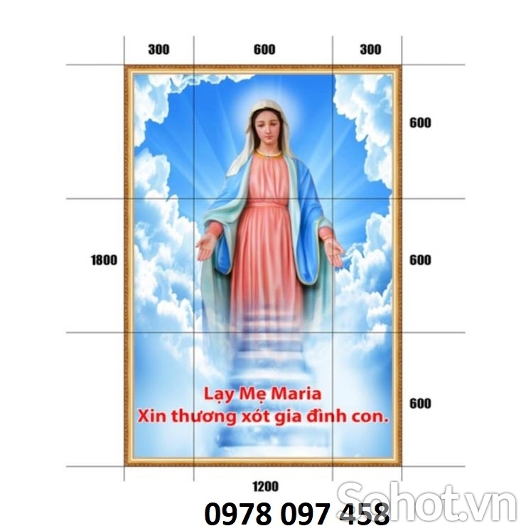Tranh dán tường phòng khách - tranh công giáo