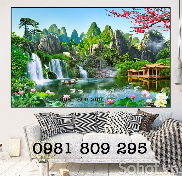 Gạch 3d , Tranh gạch men 3d thiên nhiên giao hoà