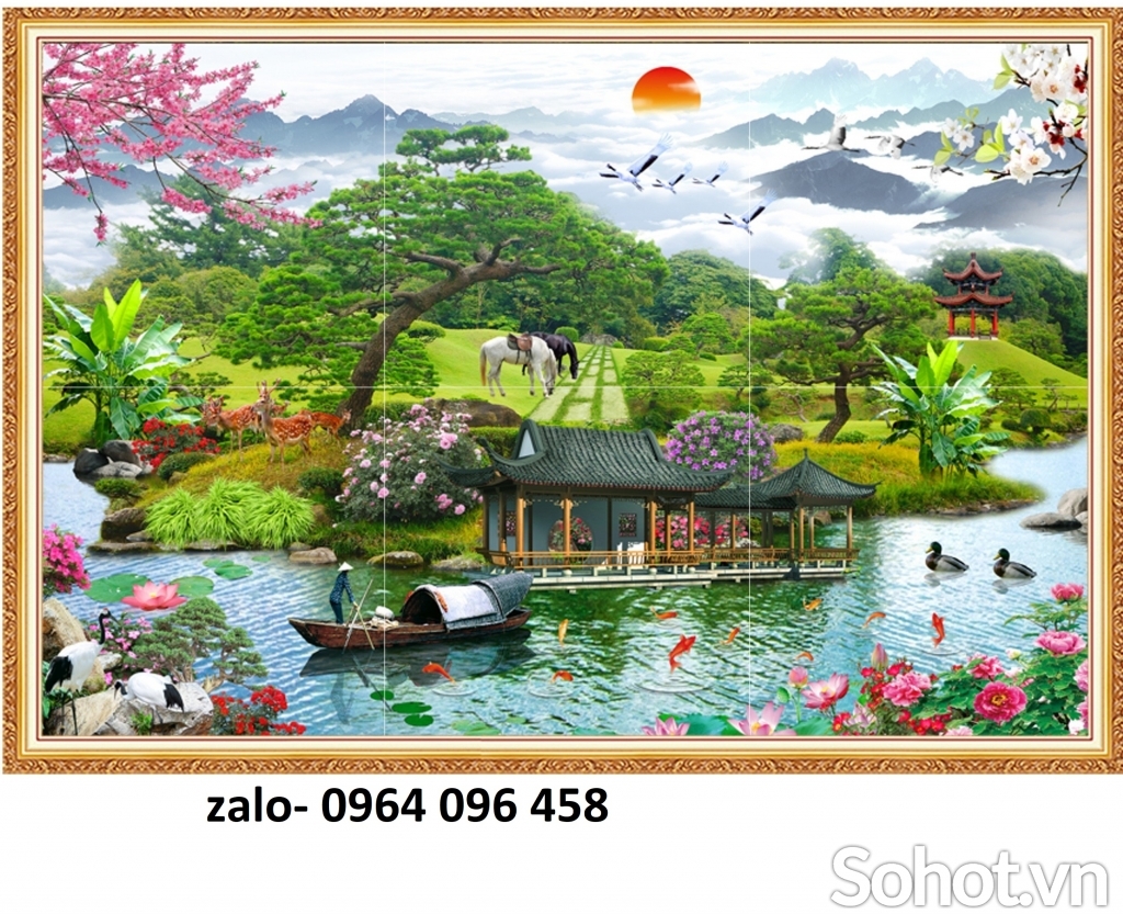 Tranh gạch 3d phong cảnh đồng quê 3d - 098CB