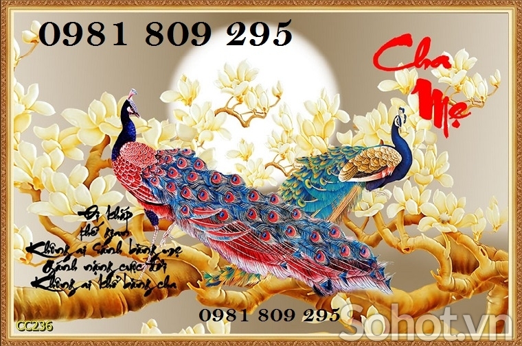 Tranh gạch 3d chim công đẹp