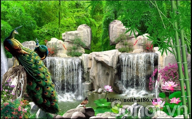 Tranh gạch 3d phong cảnh tre trúc - B765
