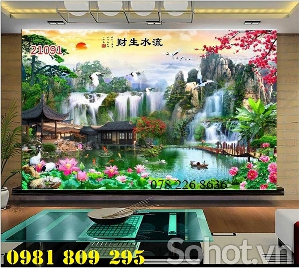 gạch tranh 3d - tranh trang trí 3d phong cảnh