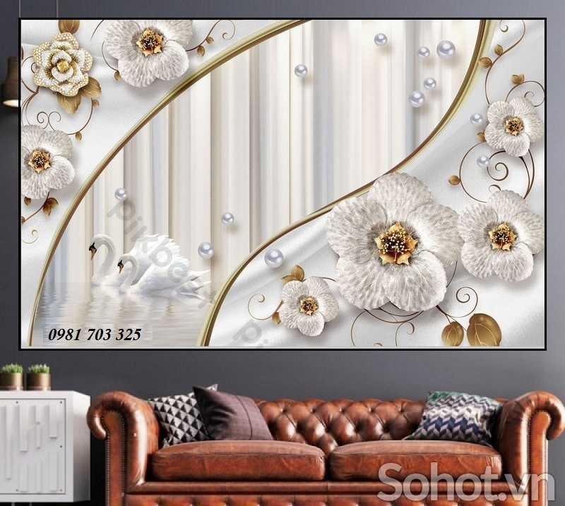 tranh hoa, gạch tranh trang trí tường