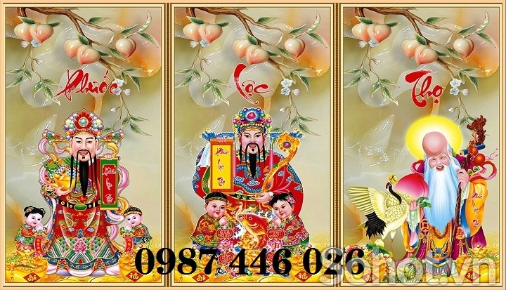 Bộ gạch tranh chữ Phúc Lộc Thọ HP9432