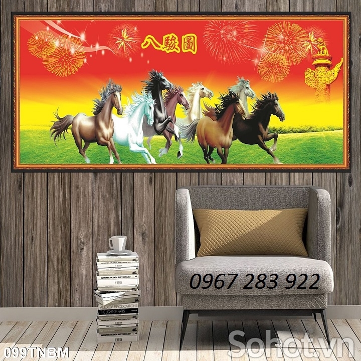 Tranh mã đáo thành công gạch men trang trí
