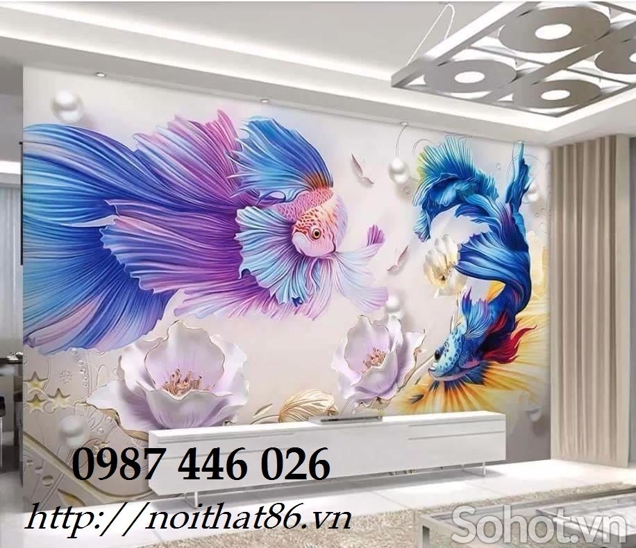 Tranh gạch men cá chép vàng HP82822