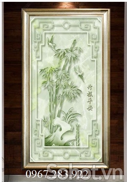 Tranh gạch trang trí- Tranh cây tre