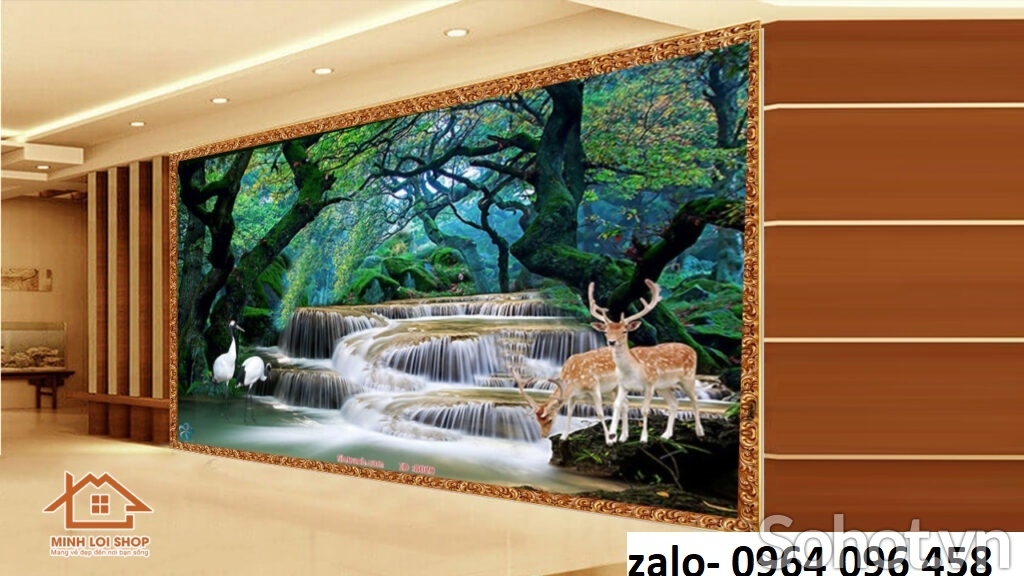 Tranh gạch 3d ốp tường phòng thờ - SDX42