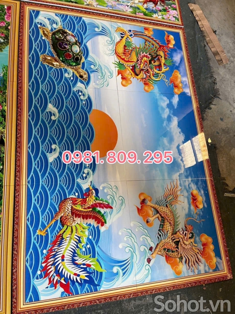Tranh 3d , gạch men rồng phượng