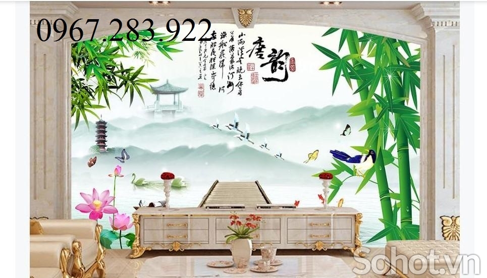 Gạch ốp tường 3D cây tre