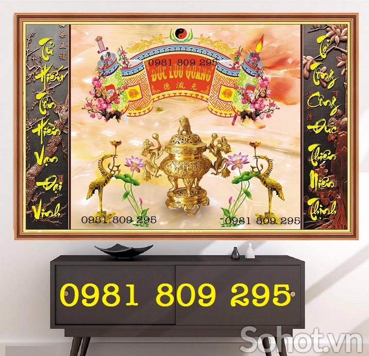 Tranh gạch phòng thờ đẹp