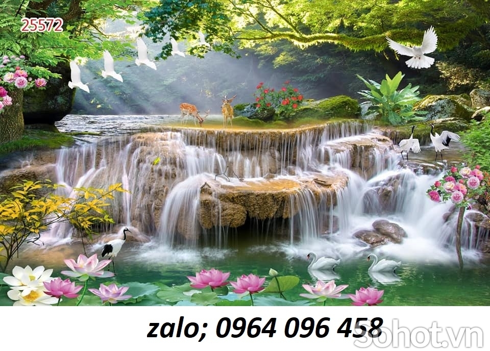 Mẫu tranh gạch men 3d phòng khách - DCB73