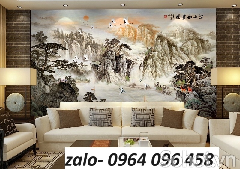 Tranh thủy mạc - tranh gạch 3d thủy mạc - BV65