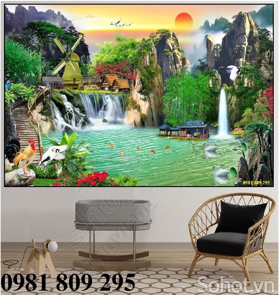 Tranh gạch men - gạch tranh 3d phong cảnh