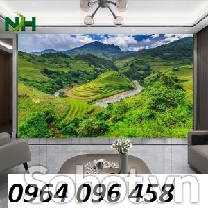 Tranh gạch 3d ốp tường phòng khách - 098MN