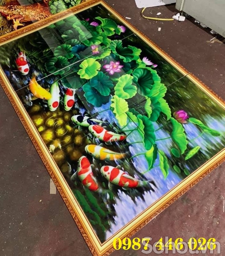 Tranh gạch cửu ngư đồ quần hội