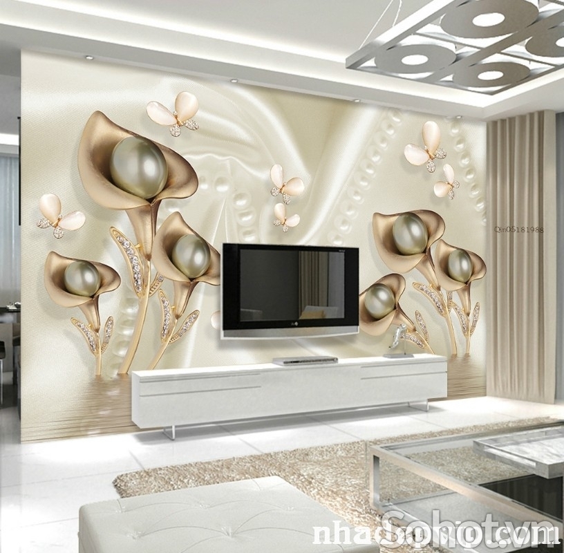tranh gạch men 3d dán tường phòng khách - kf65