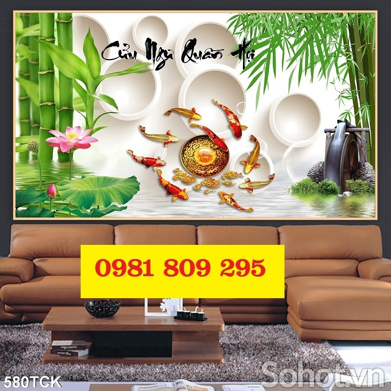 Gạch 3d - tranh gạch 3d - tranh cá chép