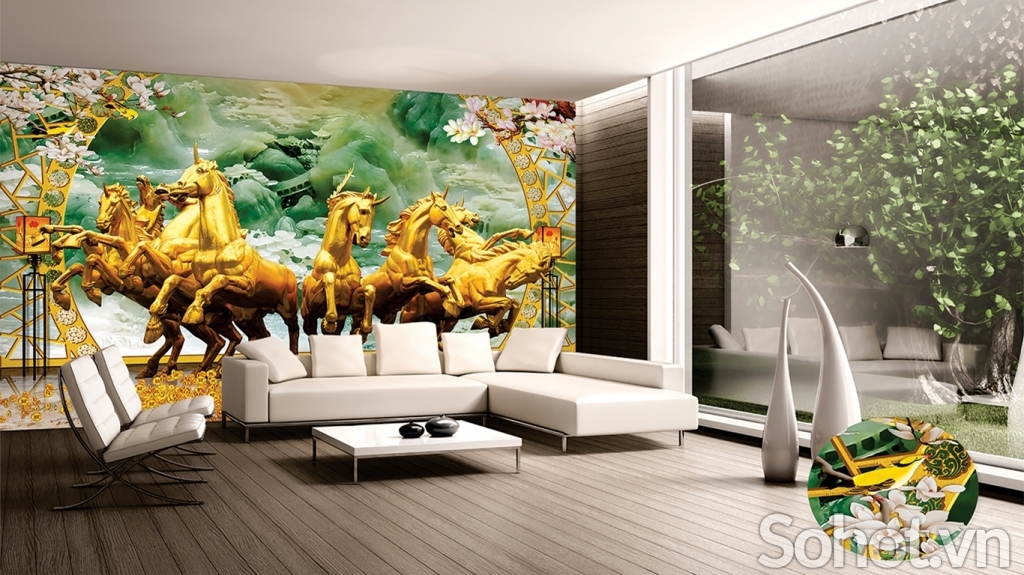 Tranh 3d mã đáo thành công- tranh gạch 3d ốp tường - KDXC54