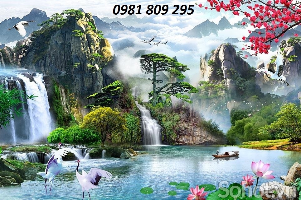 tranh gạch 3d, tranh phong cảnh làng quê