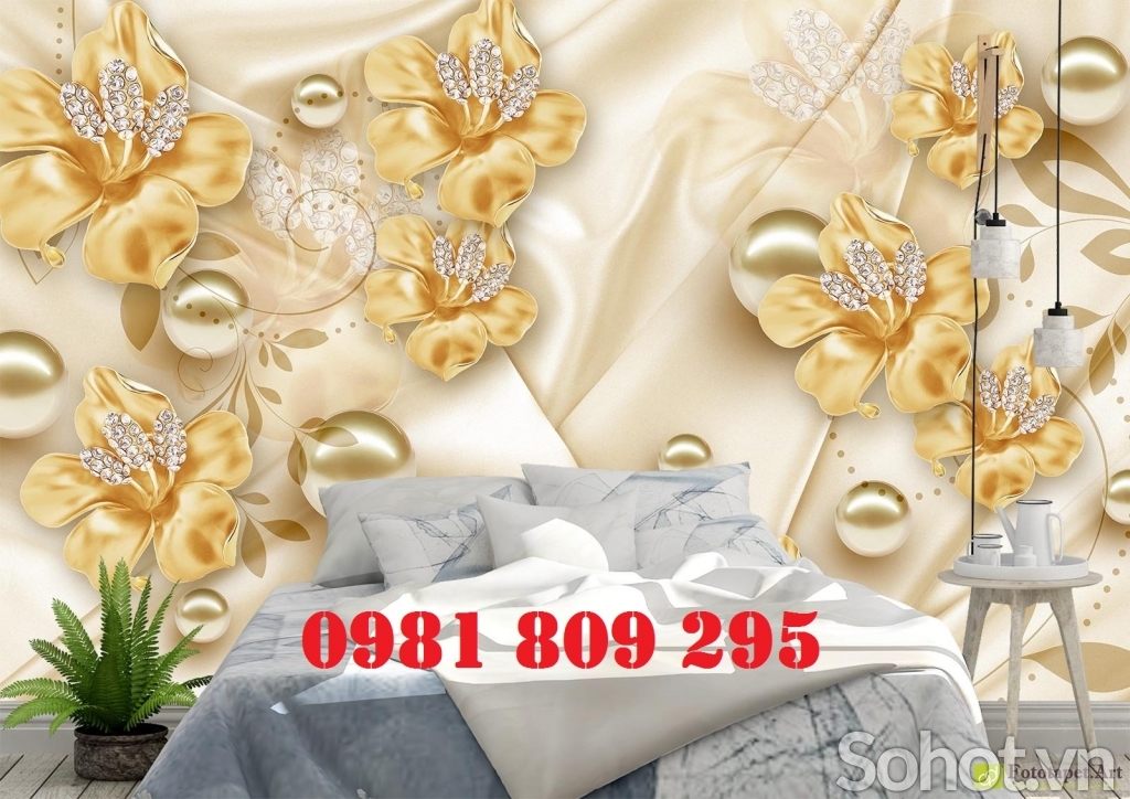 Tranh gạch hoa 3D ốp tường GP2895