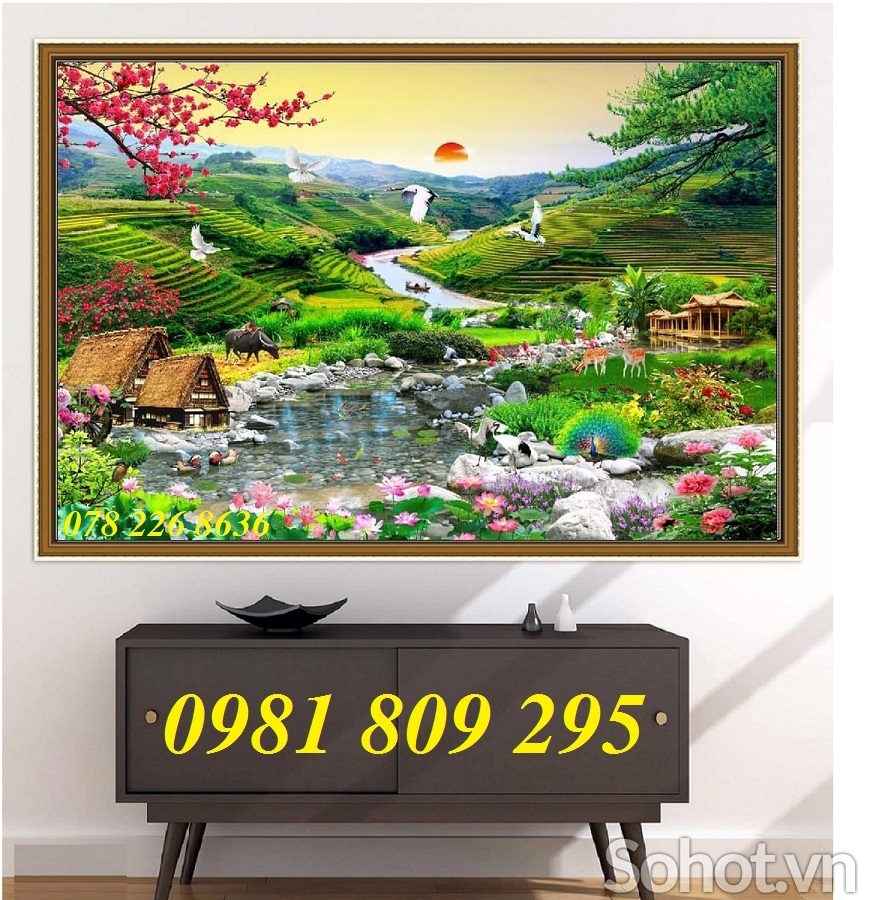 Tranh gạch , gạch ốp tường 3d phong cảnh