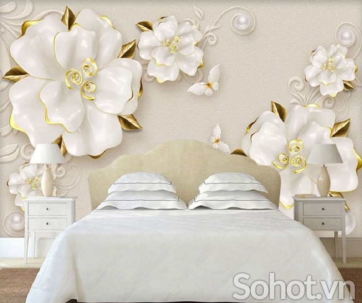 Tranh gạch men 3d ốp tường hoa hồng - XVB88