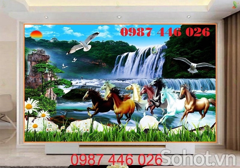 Tranh gạch men bát mã HP8274