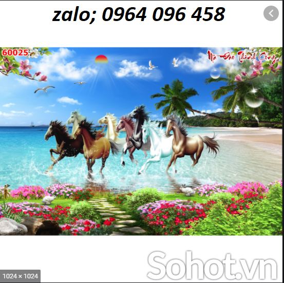 Tranh phong thủy mã đáo thành công - tranh gạch 3d ốp tường - CKV54