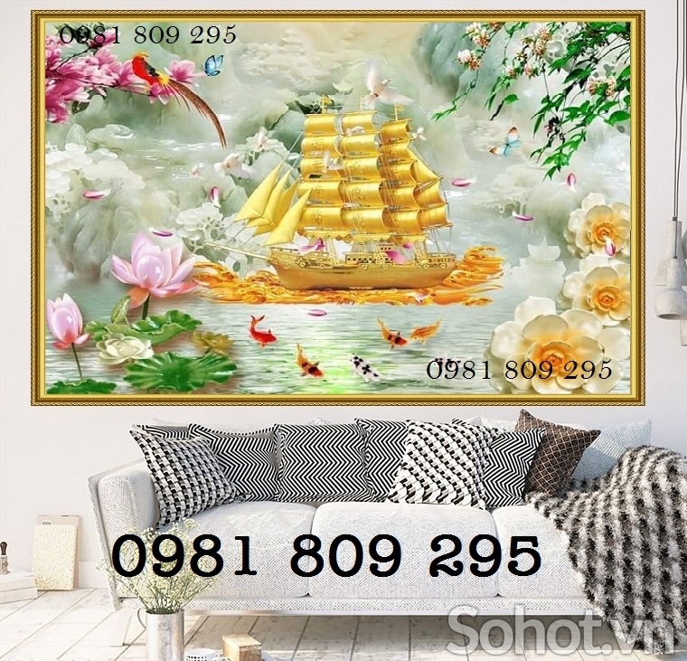 Tranh gạch men thuyền sứ ngọc