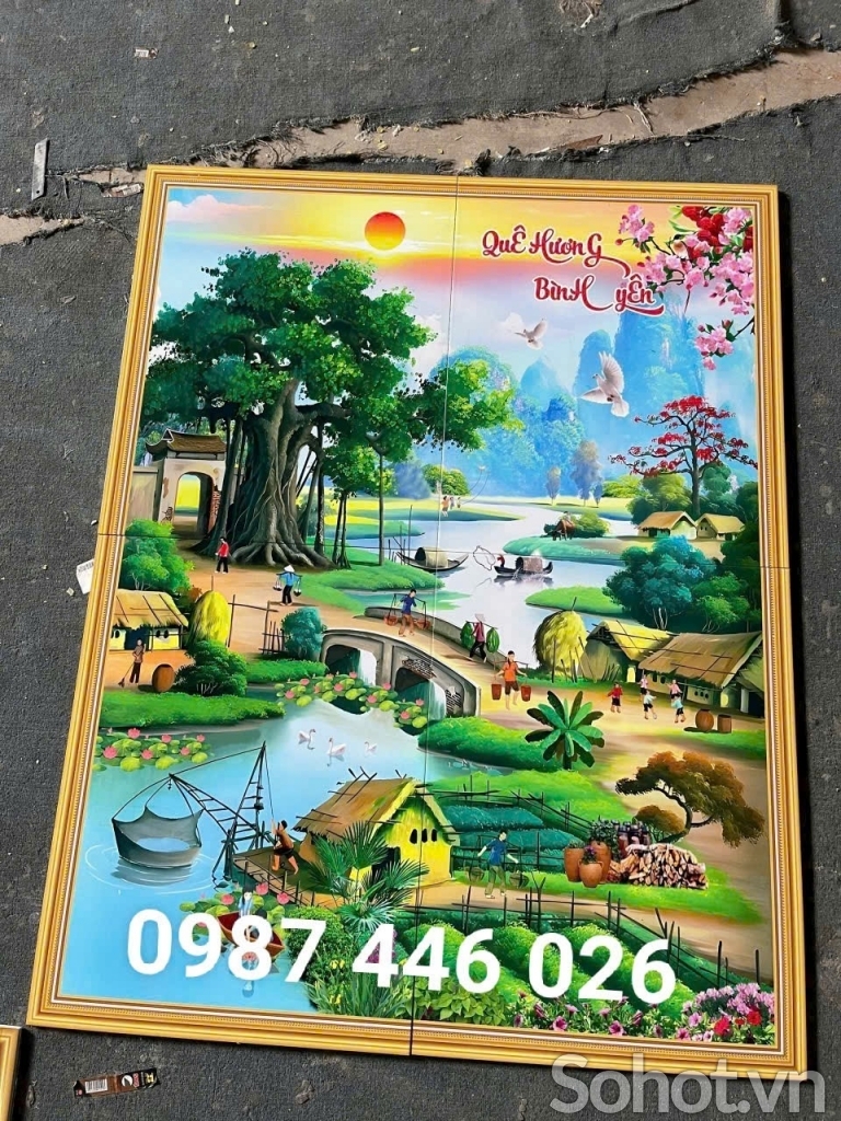Gạch tranh 3d quê hương bình yên