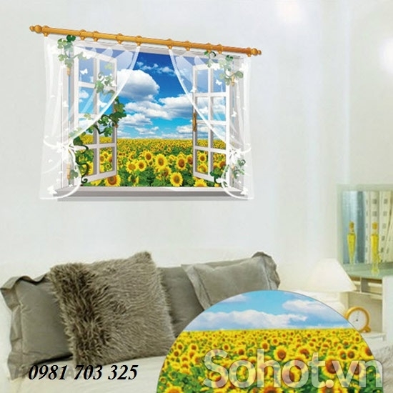Tranh gạch cửa sổ 3D