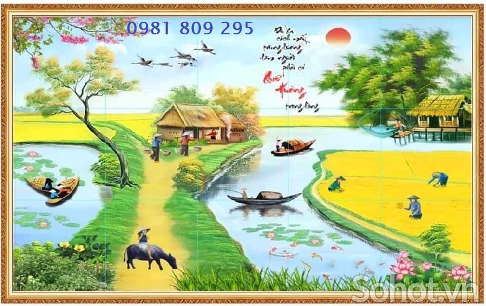Tranh 3d phòng khách , tranh gạch
