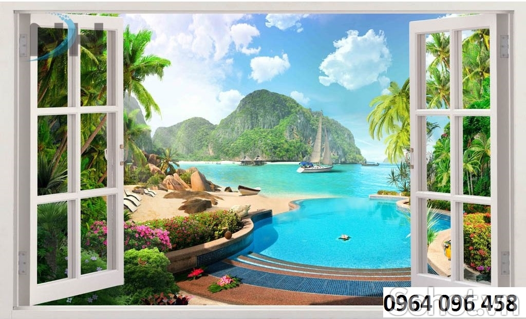 Tranh gạch 3d ốp tường tranh chửa sổ - CXV94