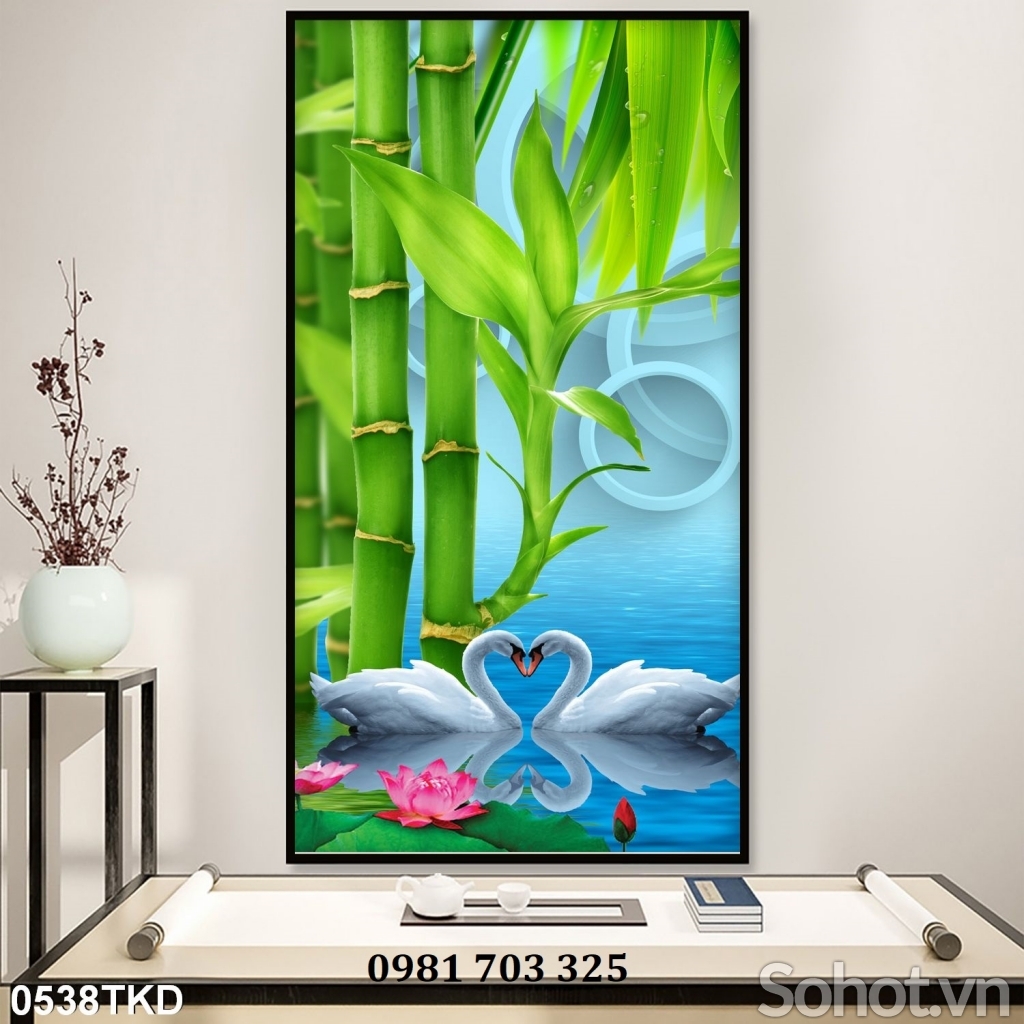 Gạch tranh khổ đứng 3D đẹp