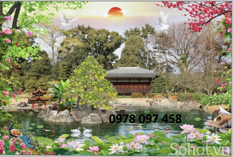 Gạch tranh dán tường đẹp - tranh phong cảnh