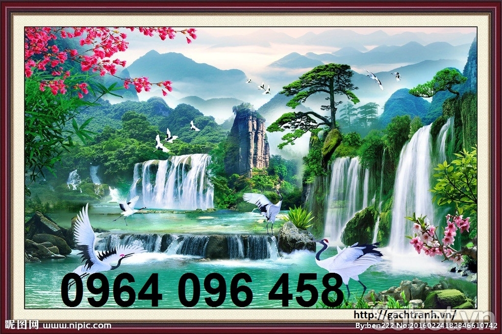 Tranh gạch 3d tùng hạc - KFNN97