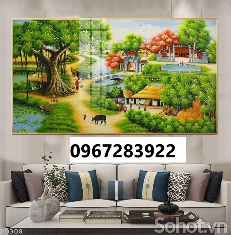 Tranh gạch đẹp 3d cảnh đồng quê