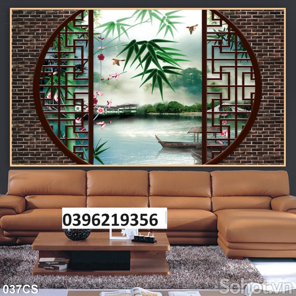 Tranh gạch 3D đẹp hình cửa sổ trang trí