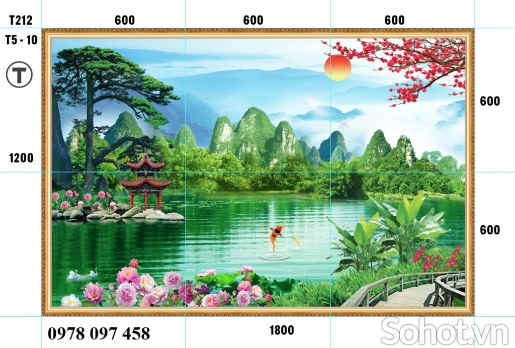 Tranh 3D - tranh gạch phòng khách