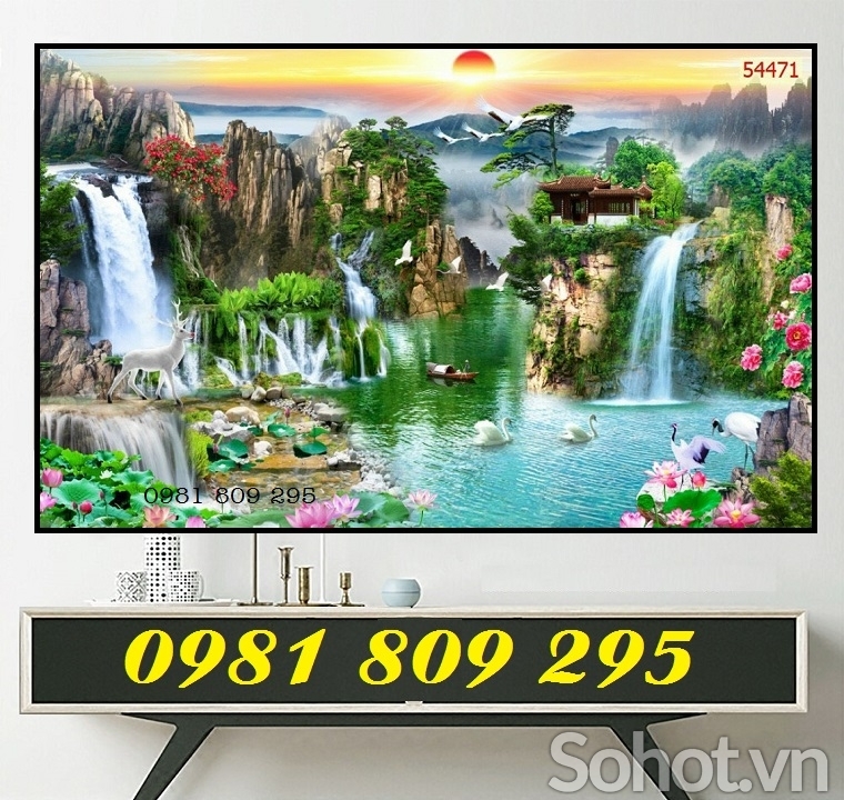 Tranh gạch 3d thiên nhiên thác nước HP847